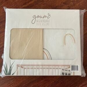 NEW Goumi Kids Over The Rainbow Crib Sheet Set Two Pack Bamboo Sandstone HTF